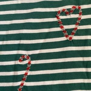 NWT Talbots CHRISTMAS Long Sleeve T-shirt Size P CANDY CANES